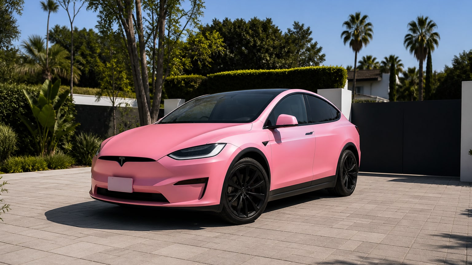 Tesla Model X Custom Pink Matte