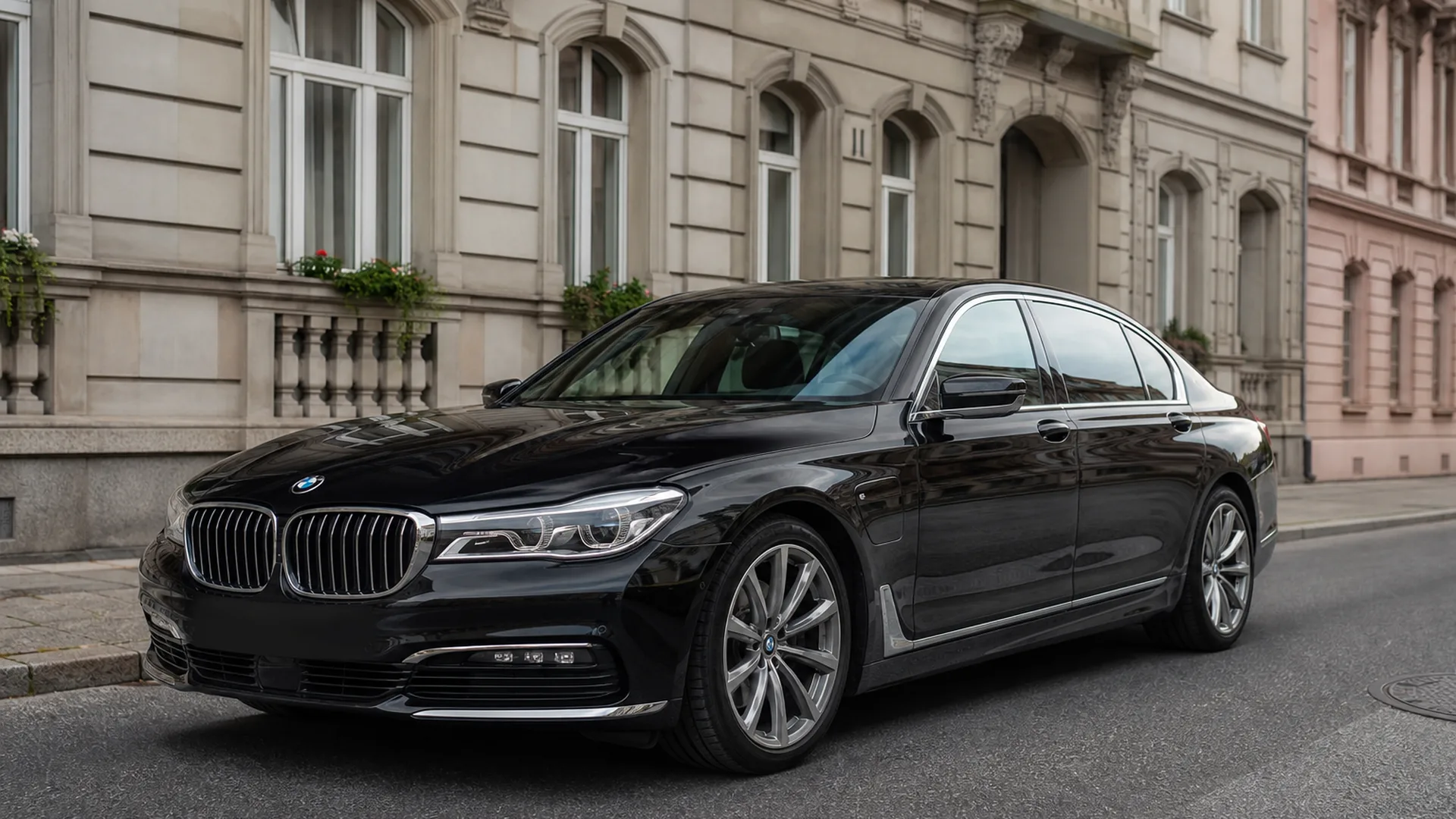 A BMW 7 Series parked outdoors.