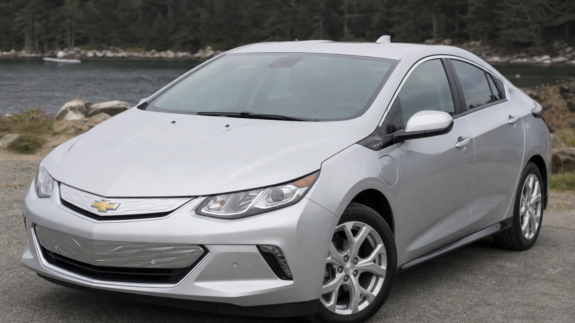 A Chevy Volt parked outdoors.