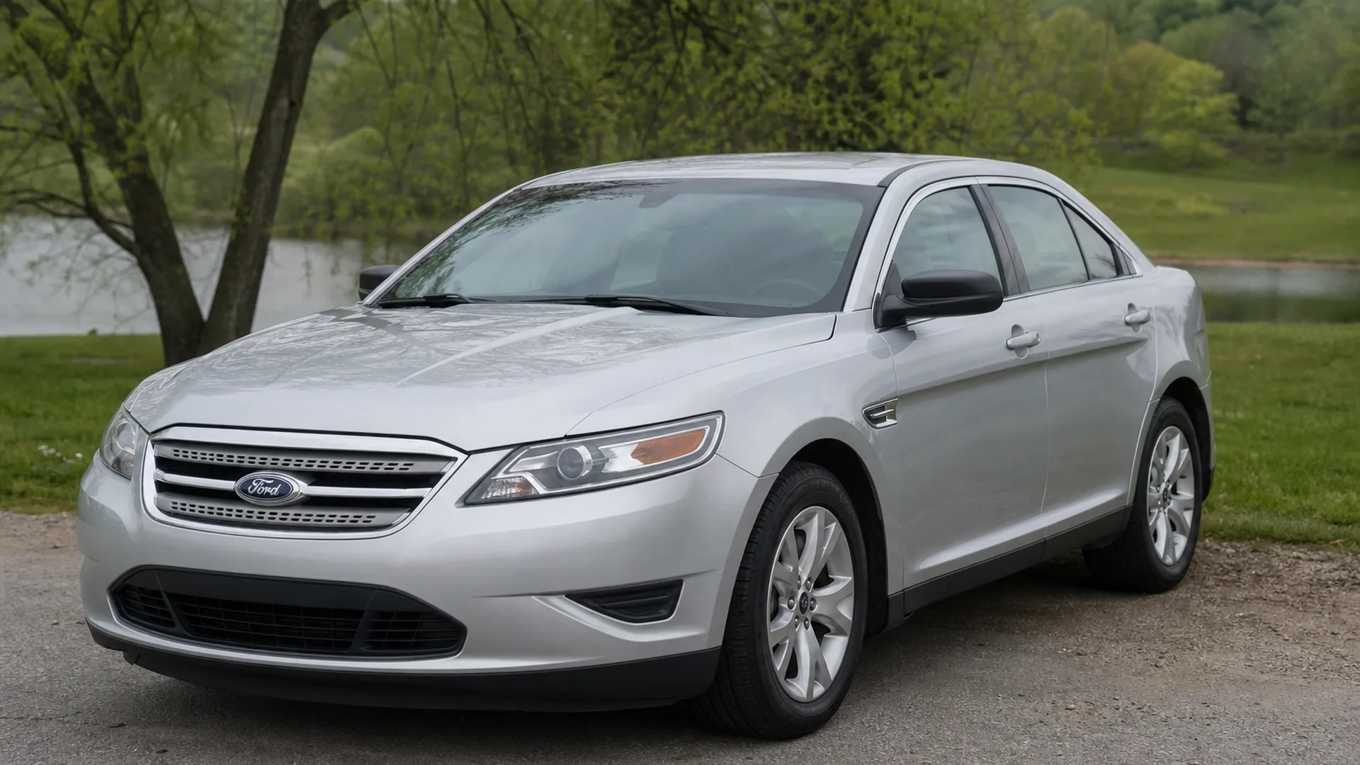 A Ford Taurus parked outdoors.