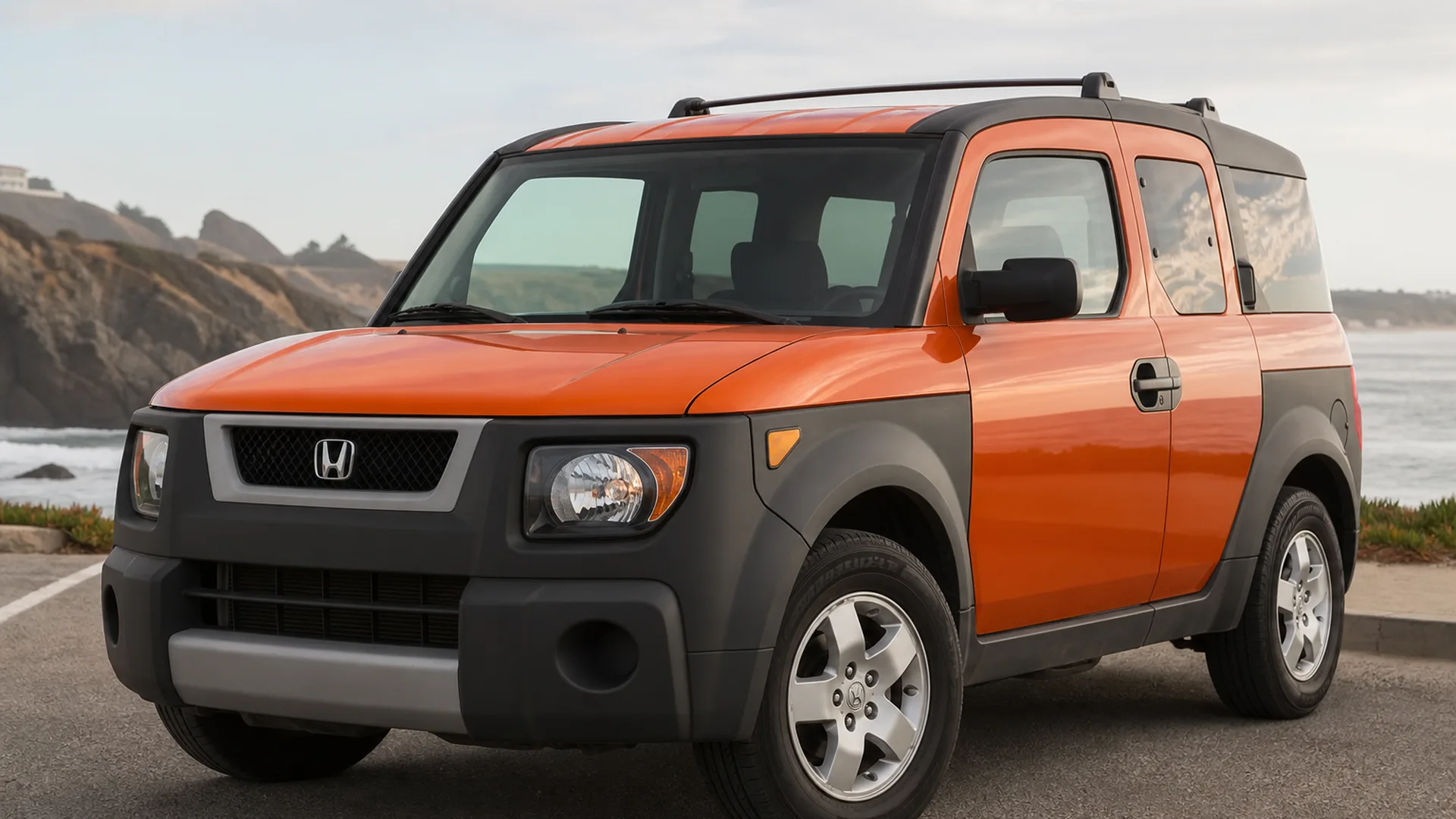 A Honda Element parked outdoors.