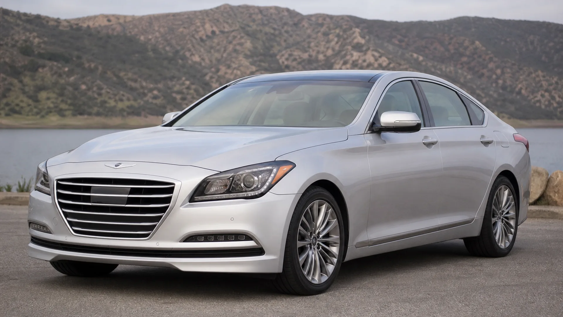 A Hyundai Genesis parked outdoors.