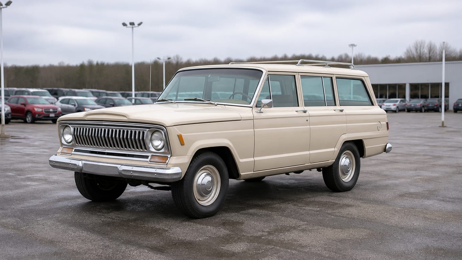 A higher-risk Jeep Wagoneer model year parked in a dealership lot.