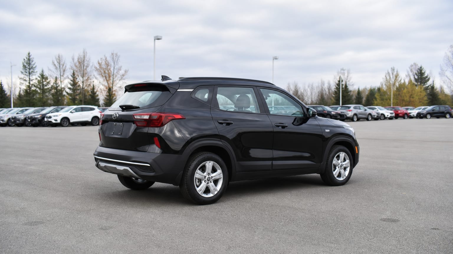 A higher-risk Kia Seltos model year parked in a dealership lot.