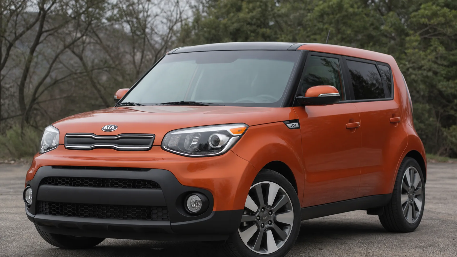 A Kia Soul parked outdoors.