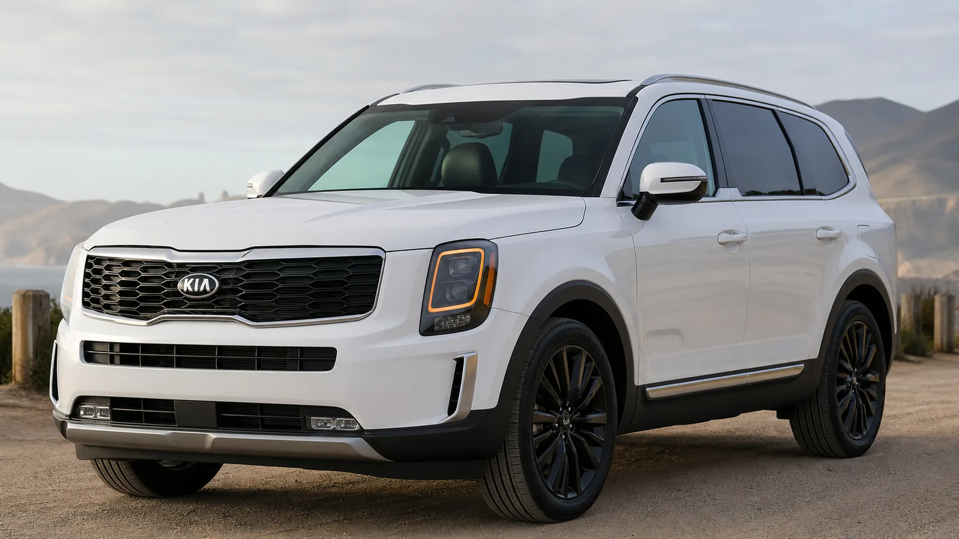 A Kia Telluride parked outdoors.