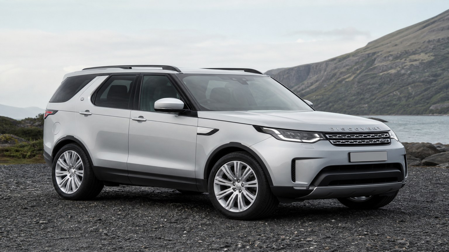 A Land Rover Discovery parked outdoors, three-quarter front view.