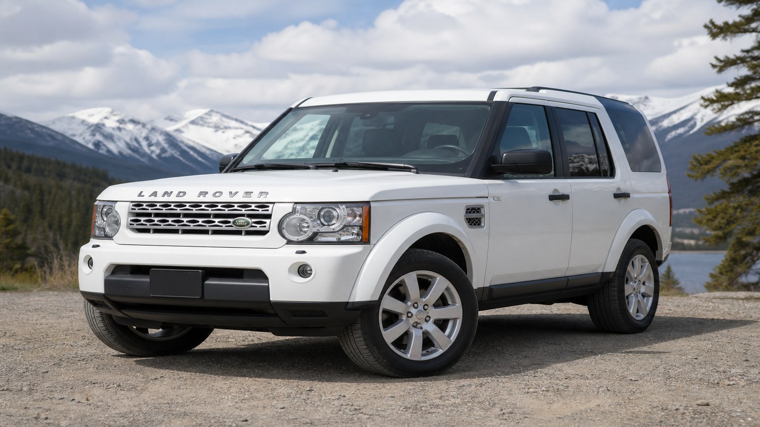 A higher-risk Land Rover LR4 model year parked in a dealership lot.