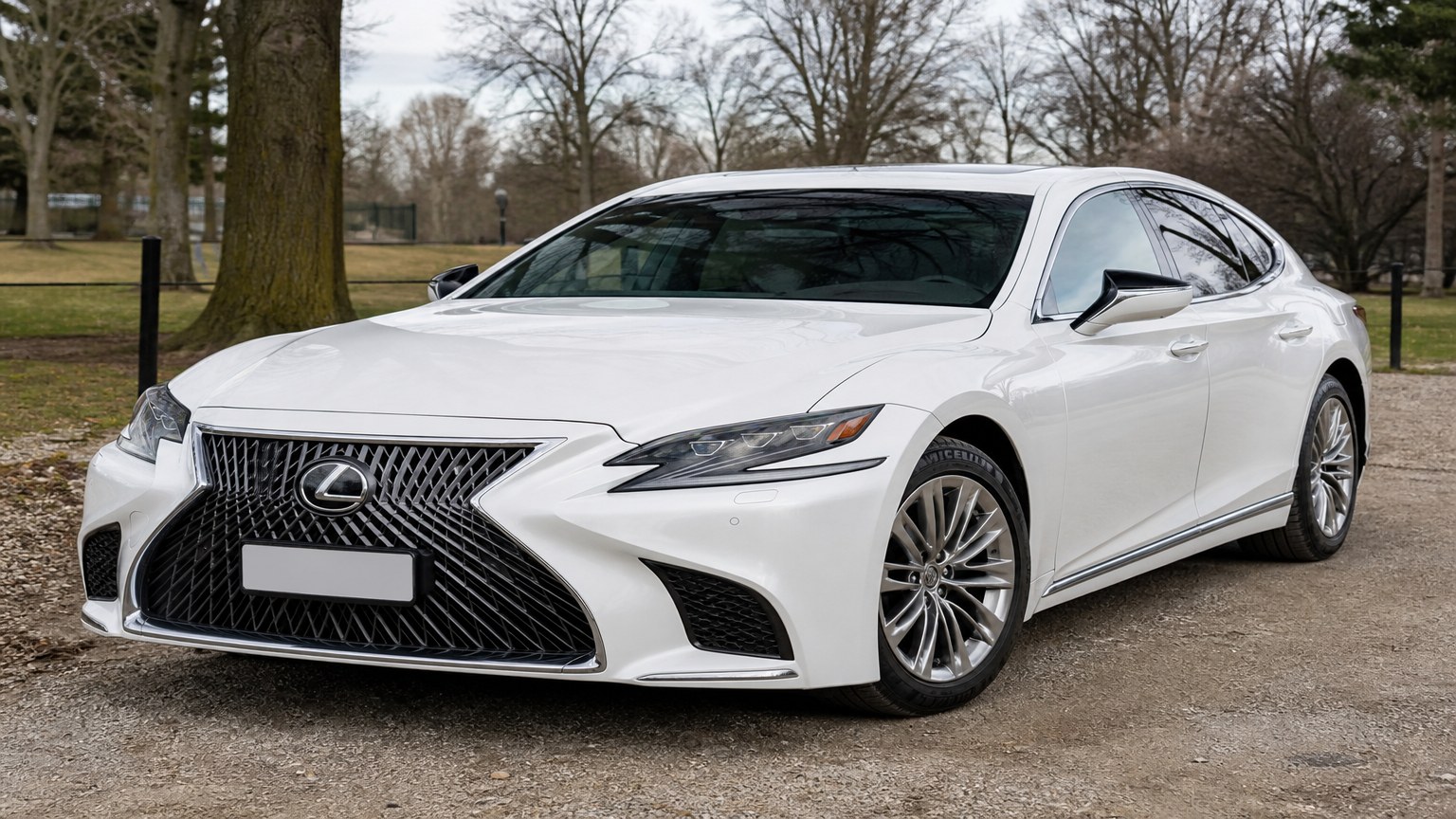 A higher-risk Lexus LS 500 model year parked in a dealership lot.