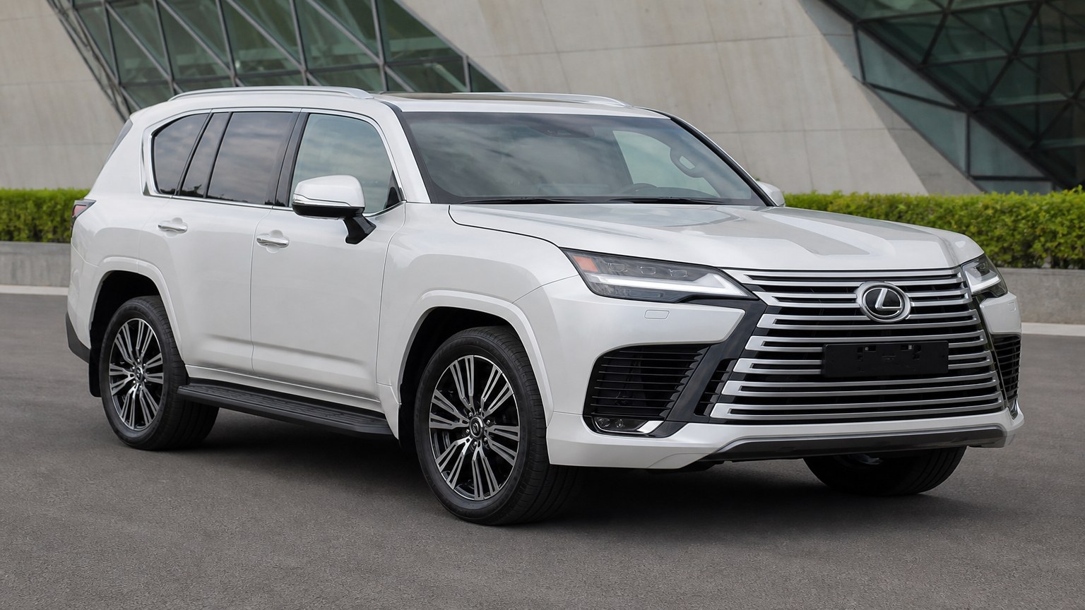 A higher-risk Lexus LX model year parked in a dealership lot.