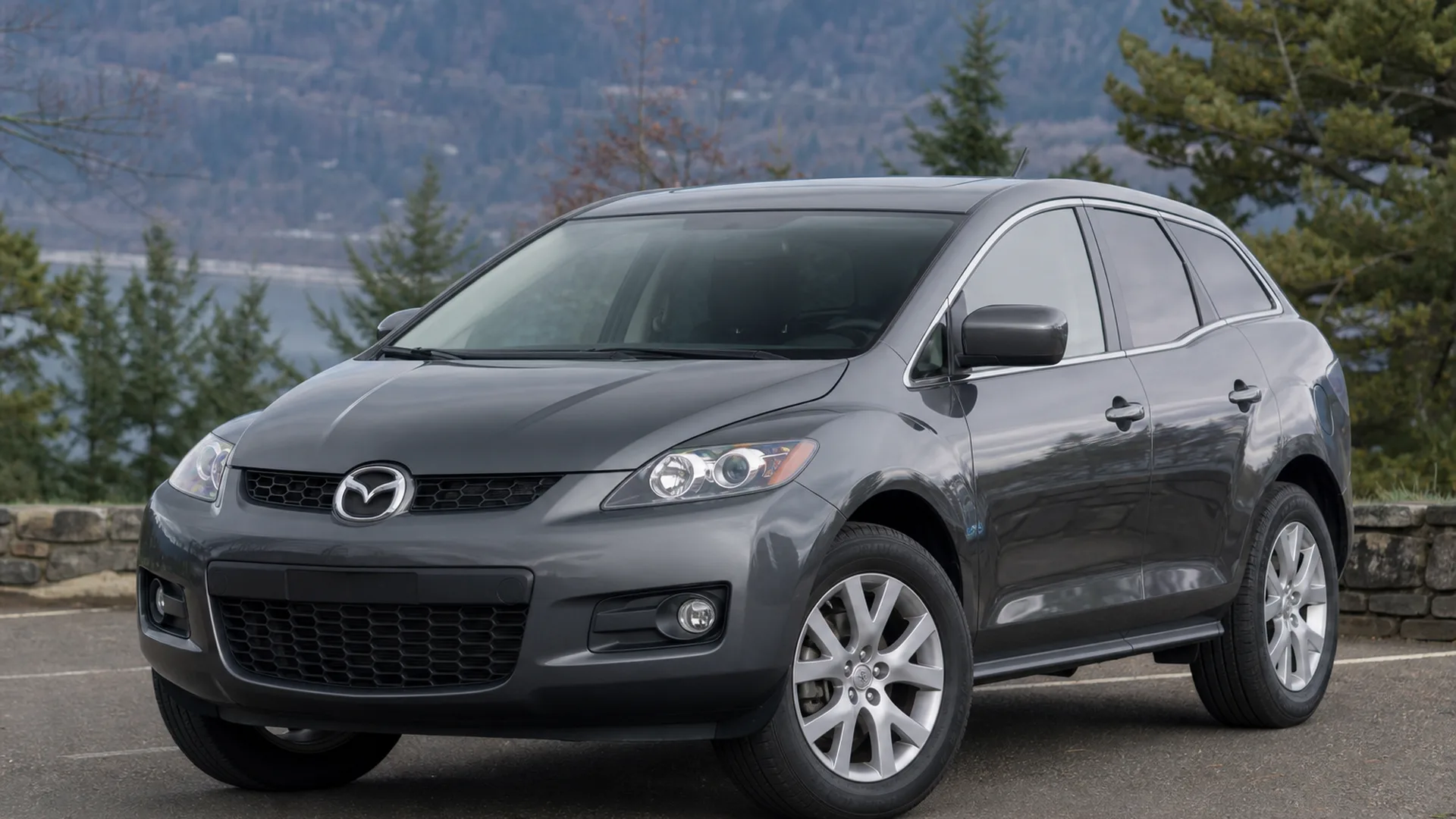 A Mazda CX 7 parked outdoors.