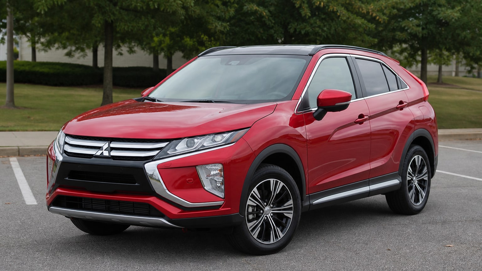 A higher-risk Mitsubishi Eclipse Cross model year parked in a dealership lot.