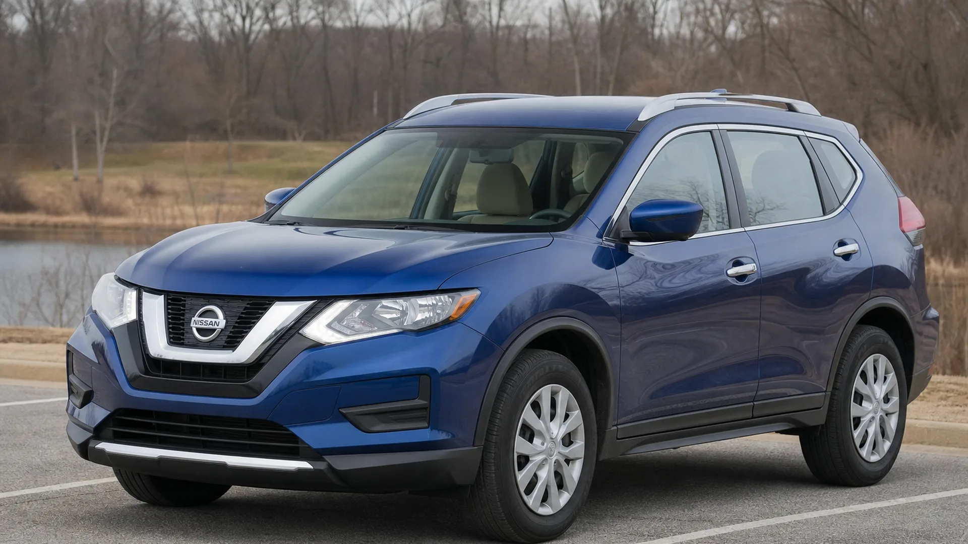 A Nissan Rogue parked outdoors.