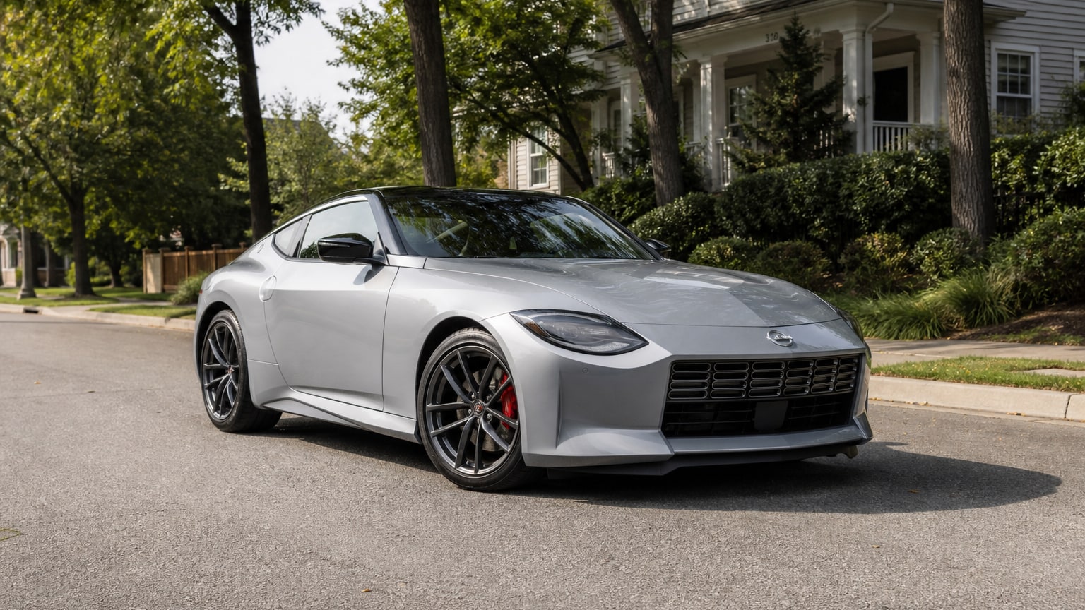 A Nissan Z parked outdoors, three-quarter front view.