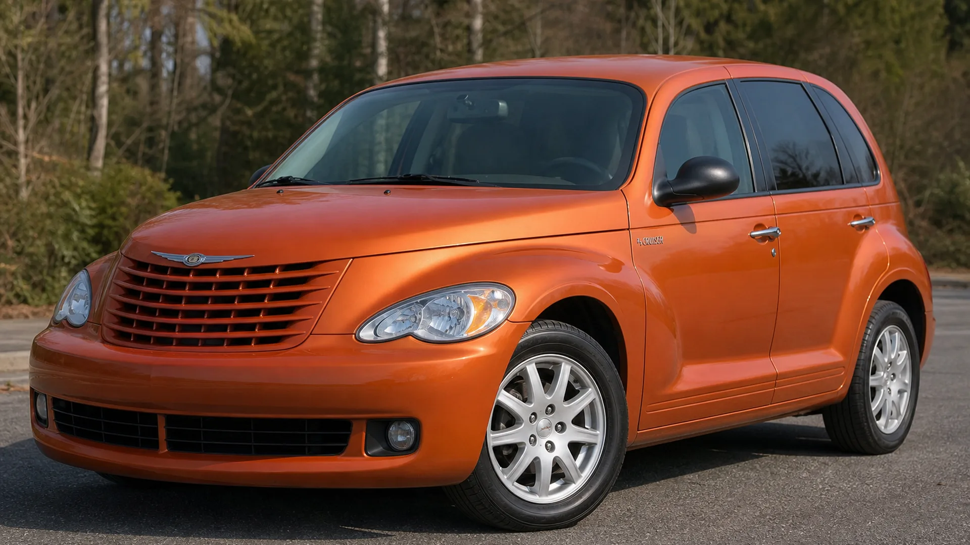 A Pt Cruiser parked outdoors.