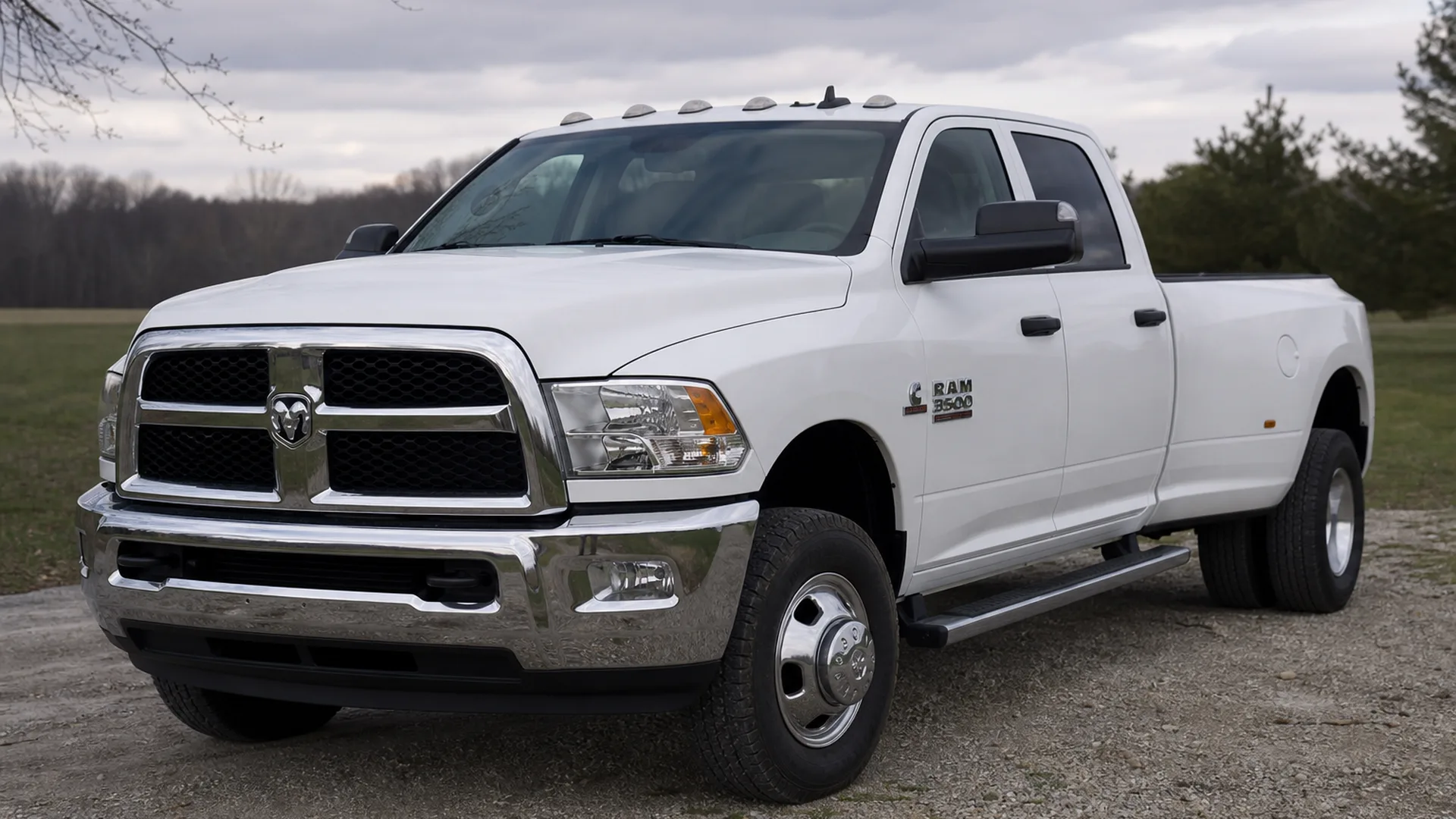 A Ram 3500 parked outdoors.