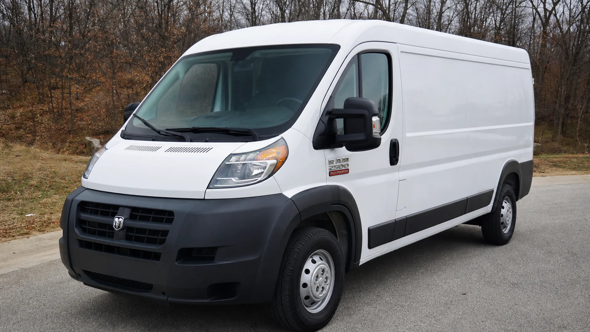 A Ram ProMaster parked outdoors.