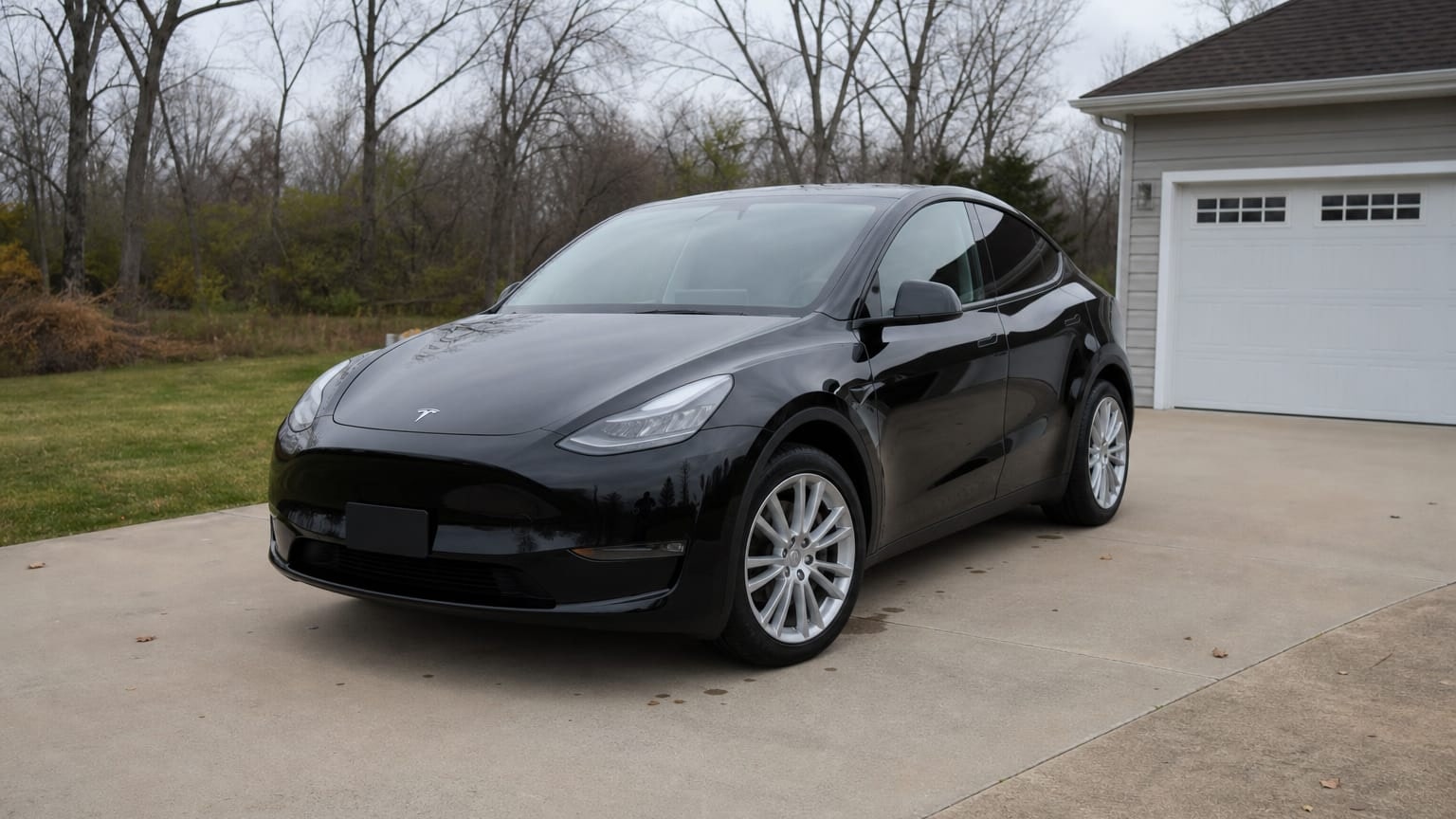 A higher-risk Tesla Model Y model year parked in a dealership lot.