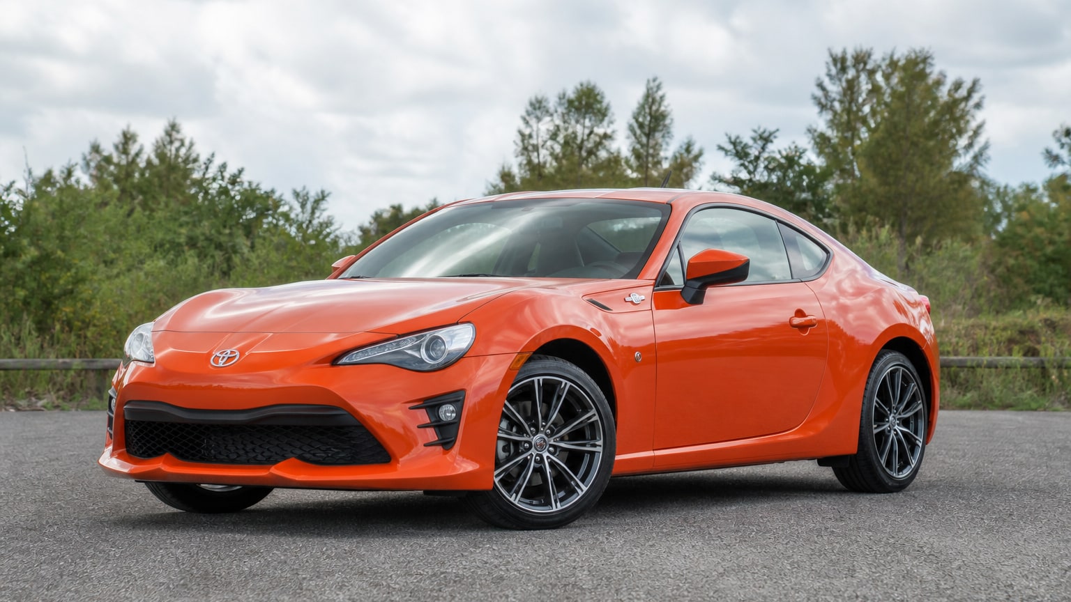 A higher-risk Toyota 86 model year parked in a dealership lot.