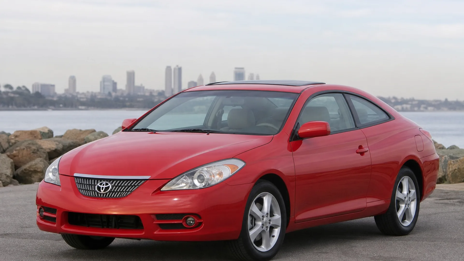 A Toyota Solara parked outdoors.