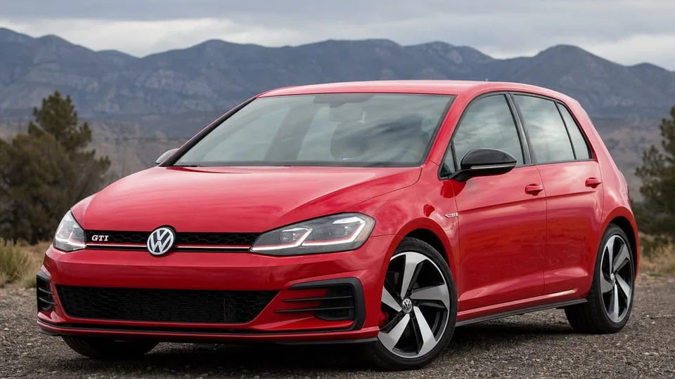 A Volkswagen Golf GTI parked outdoors.