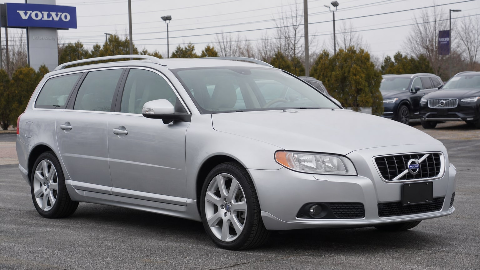 A higher-risk Volvo V60 model year parked in a dealership lot.