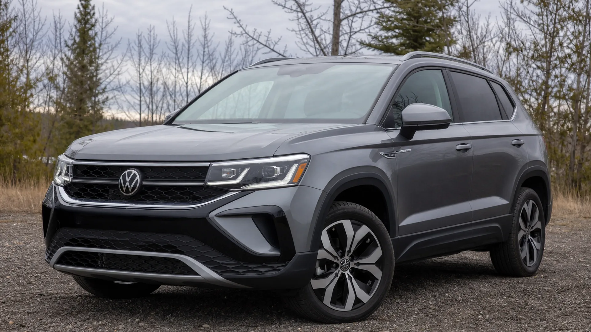 A VW Taos parked outdoors.